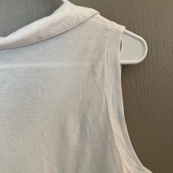 SINGRID OLSEN White Collar Tank Top Casaual Summer Spring Size Large casual - Picture 7 of 7